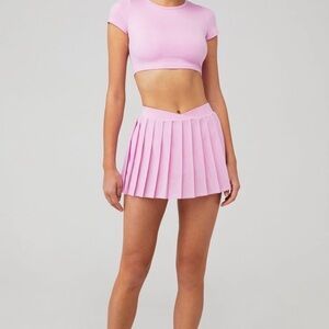 Frankies Bikinis Active NWT Windy Tennis Skirt In Pink Sz Small Pleated Skort